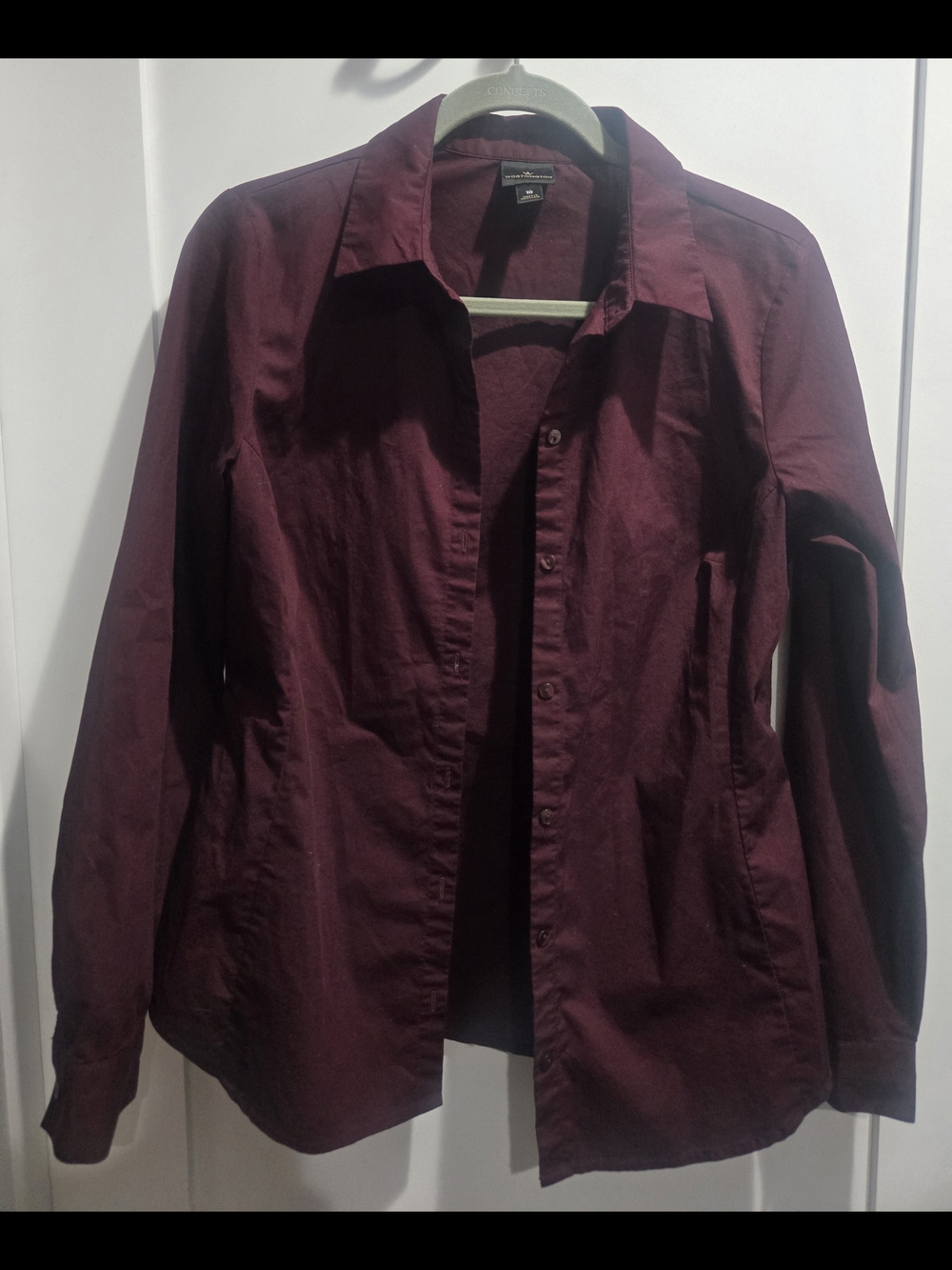 Worthington Burgundy Button-Up Shirt